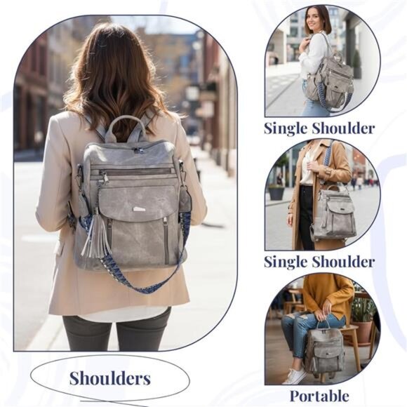 PU Leather Small Backpack for Women | Fashion Tassel Ladies Small Diaper Bag - main image 7